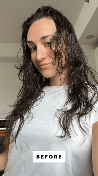 Wohlner before applying the Bumble and Bumble Hairdresser's Invisible Oil Long Last Styling Cream