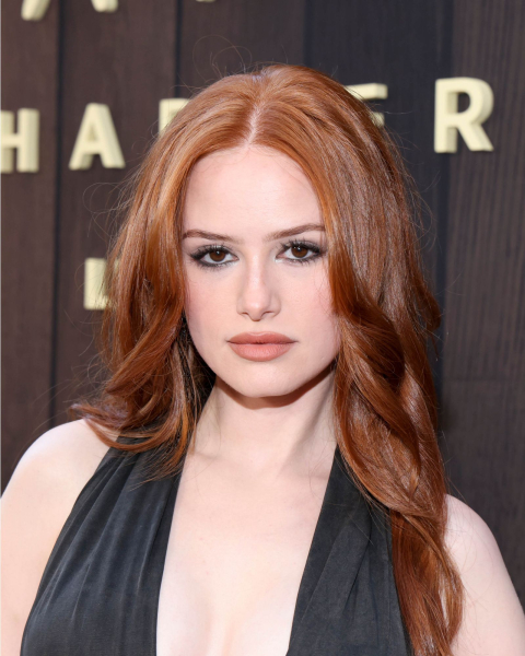 Madelaine Petsch with cinnamon spice hair  fall hair trends 2025